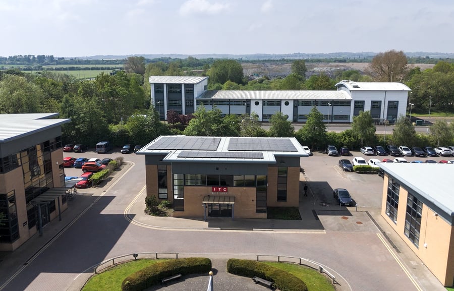 Solar panels at ITC Service headquarters