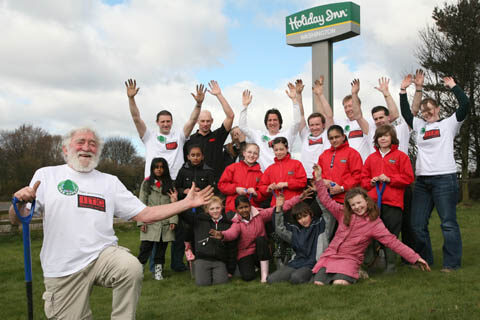 Tree planting with local school children